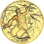 Samoa 20 Cents Poseidon & Pisces 2022 In Sets only 20 CENTS POSEIDON coin reverse