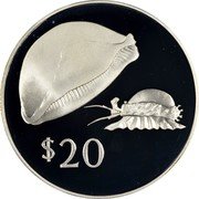 Fiji 20 Dollars Golden Cowrie 1978 Proof KM# 42a $ 20 coin reverse Fiji 20 Dollars Golden Cowrie 1978 Proof KM# 42a $ 20 coin reverse