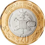 Mexico 20 Pesos Heroic Military College 200 Years 2023 Mͦ SECRETARÍA DE LA DEFENSA NACIONAL BICENTENARIO DEL HEROICO COLEGIO MILITAR 1823-2023 $20 MO POR EL HONOR DE MEXICO coin reverse Mexico 20 Pesos Heroic Military College 200 Years 2023 Mͦ SECRETARÍA DE LA DEFENSA NACIONAL BICENTENARIO DEL HEROICO COLEGIO MILITAR 1823-2023 $20 MO POR EL HONOR DE MEXICO coin reverse