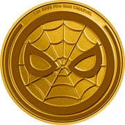 Niue 250 Dollars Spider-Man Mask 2023  Bullion 1 OZ 9999 FINE GOLD ©MARVEL coin reverse Niue 250 Dollars Spider-Man Mask 2023  Bullion 1 OZ 9999 FINE GOLD ©MARVEL coin reverse