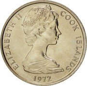 Cook Islands 5 Cents Elizabeth II 2nd portrait 1972 KM# 3 ELIZABETH II COOK ISLANDS 1974 coin obverse Cook Islands 5 Cents Elizabeth II 2nd portrait 1972 KM# 3 ELIZABETH II COOK ISLANDS 1974 coin obverse