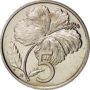 Cook Islands 5 Cents 250th Anniversary of James Cook 1978 FM (M) KM# 3a 5 FM JB coin reverse Cook Islands 5 Cents 250th Anniversary of James Cook 1978 FM (M) KM# 3a 5 FM JB coin reverse