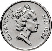 Fiji 5 Cents Harvest From the Sea 1995 (o) KM# 77 ELIZABETH II FIJI 1995 RDM coin obverse Fiji 5 Cents Harvest From the Sea 1995 (o) KM# 77 ELIZABETH II FIJI 1995 RDM coin obverse