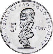 Cook Islands 5 Cents Elizabeth II FAO 2000 KM# 369 XXI. CENTURY FAO FOOD SECURITY 5 CENT coin reverse Cook Islands 5 Cents Elizabeth II FAO 2000 KM# 369 XXI. CENTURY FAO FOOD SECURITY 5 CENT coin reverse