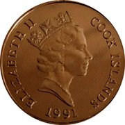 Cook Islands 5 Dollars Endangered World Wildlife.Eagle owl 1991 KM# 224 ELIZABETH II COOK ISLANDS RDM 1991 coin obverse Cook Islands 5 Dollars Endangered World Wildlife.Eagle owl 1991 KM# 224 ELIZABETH II COOK ISLANDS RDM 1991 coin obverse