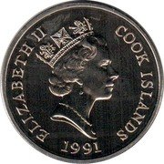 Cook Islands 5 Dollars White-tailed Deer 1991 KM# 220 ELIZABETH II COOK ISLANDS 1991 RDM coin obverse Cook Islands 5 Dollars White-tailed Deer 1991 KM# 220 ELIZABETH II COOK ISLANDS 1991 RDM coin obverse