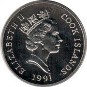 Cook Islands 5 Dollars Penguins 1991 KM# 219 ELIZABETH II COOK ISLANDS RDM 1991 coin obverse Cook Islands 5 Dollars Penguins 1991 KM# 219 ELIZABETH II COOK ISLANDS RDM 1991 coin obverse