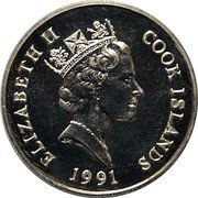 Cook Islands 5 Dollars Endangered World Wildlife. Kangaroo 1991 KM# 228 ELIZABETH II COOK ISLANDS RDM 1991 coin obverse Cook Islands 5 Dollars Endangered World Wildlife. Kangaroo 1991 KM# 228 ELIZABETH II COOK ISLANDS RDM 1991 coin obverse