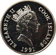 Cook Islands 5 Dollars Cougar and cub 1991 KM# 222 ELIZABETH II COOK ISLANDS RDM 1991 coin obverse Cook Islands 5 Dollars Cougar and cub 1991 KM# 222 ELIZABETH II COOK ISLANDS RDM 1991 coin obverse