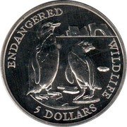 Cook Islands 5 Dollars Penguins 1991 KM# 219 ENDANGERED WILDLIFE 5 DOLLARS coin reverse Cook Islands 5 Dollars Penguins 1991 KM# 219 ENDANGERED WILDLIFE 5 DOLLARS coin reverse