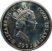 Cook Islands 5 Dollars Butterfly 1992 KM# 232 ELIZABETH II COOK ISLANDS RDM 1992 coin obverse Cook Islands 5 Dollars Butterfly 1992 KM# 232 ELIZABETH II COOK ISLANDS RDM 1992 coin obverse