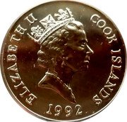 Cook Islands 5 Dollars Mandrill 1992 KM# 231 ELIZABETH II COOK ISLANDS RDM 1992 coin obverse Cook Islands 5 Dollars Mandrill 1992 KM# 231 ELIZABETH II COOK ISLANDS RDM 1992 coin obverse