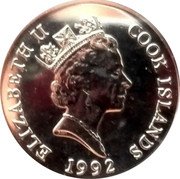 Cook Islands 5 Dollars Lemur 1992 KM# 821 ELIZABETH II COOK ISLANDS RDM 1992 coin obverse Cook Islands 5 Dollars Lemur 1992 KM# 821 ELIZABETH II COOK ISLANDS RDM 1992 coin obverse