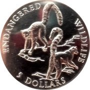 Cook Islands 5 Dollars Lemur 1992 KM# 821 ENDANGERED WILDLIFE 5 DOLLARS coin reverse Cook Islands 5 Dollars Lemur 1992 KM# 821 ENDANGERED WILDLIFE 5 DOLLARS coin reverse