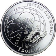 Cook Islands 5 Dollars Protect Our World 1992 Proof KM# 137 PROTECT OUR WORLD 5 DOLLARS coin reverse Cook Islands 5 Dollars Protect Our World 1992 Proof KM# 137 PROTECT OUR WORLD 5 DOLLARS coin reverse