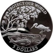 Fiji 5 Dollars Protect Our World 1993 Proof KM# 81 PROTECT OUR WORLD 5 DOLLARS coin reverse Fiji 5 Dollars Protect Our World 1993 Proof KM# 81 PROTECT OUR WORLD 5 DOLLARS coin reverse