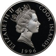 Cook Islands 5 Dollars Cheetah 1996 Proof KM# 269 ELIZABETH II COOK ISLANDS RDM 1996 coin obverse Cook Islands 5 Dollars Cheetah 1996 Proof KM# 269 ELIZABETH II COOK ISLANDS RDM 1996 coin obverse