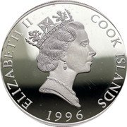 Cook Islands 5 Dollars Polar bears 1996 Proof KM# 377 ELIZABETH II COOK ISLANDS RDM 1996 coin obverse Cook Islands 5 Dollars Polar bears 1996 Proof KM# 377 ELIZABETH II COOK ISLANDS RDM 1996 coin obverse