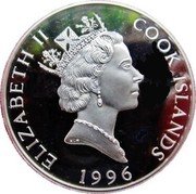 Cook Islands 5 Dollars Great Smoky Mountains National Park 1996 Proof KM# 368 ELIZABETH II COOK ISLANDS RDM 1996 coin obverse Cook Islands 5 Dollars Great Smoky Mountains National Park 1996 Proof KM# 368 ELIZABETH II COOK ISLANDS RDM 1996 coin obverse