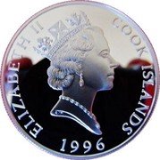 Cook Islands 5 Dollars Protect Our World 1996 Proof KM# 366 ELIZABETH II COOK ISLANDS 1996 RDM coin obverse Cook Islands 5 Dollars Protect Our World 1996 Proof KM# 366 ELIZABETH II COOK ISLANDS 1996 RDM coin obverse