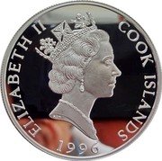 Cook Islands 5 Dollars Penguin family 1996 Proof KM# 304 ELIZABETH II COOK ISLANDS RDM 1996 coin obverse Cook Islands 5 Dollars Penguin family 1996 Proof KM# 304 ELIZABETH II COOK ISLANDS RDM 1996 coin obverse