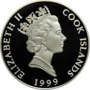 Cook Islands 5 Dollars Elizabeth II Archimedes 1999 Proof KM# 456 ELIZABETH II COOK ISLANDS RDM 1999 coin obverse Cook Islands 5 Dollars Elizabeth II Archimedes 1999 Proof KM# 456 ELIZABETH II COOK ISLANDS RDM 1999 coin obverse