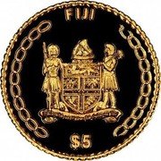 Fiji 5 Dollars Coat of Arms 2002 Proof KM# 93 FIJI $5 coin reverse Fiji 5 Dollars Coat of Arms 2002 Proof KM# 93 FIJI $5 coin reverse