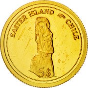 Fiji 5 Dollars Easter Island Rock Sculptures 2006 Proof KM# 267 EASTER ISLAND CHILE 5$ coin reverse Fiji 5 Dollars Easter Island Rock Sculptures 2006 Proof KM# 267 EASTER ISLAND CHILE 5$ coin reverse