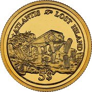Fiji 5 Dollars Lost Island. Atlantis 2006 Proof KM# 270 ATLANTIS LOST ISLAND $5 coin reverse Fiji 5 Dollars Lost Island. Atlantis 2006 Proof KM# 270 ATLANTIS LOST ISLAND $5 coin reverse