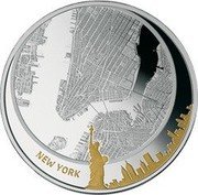 Fiji Five Dollars Map. New York City. Manhattan Island 2011 Proof KM# 206 NEW YORK coin reverse Fiji Five Dollars Map. New York City. Manhattan Island 2011 Proof KM# 206 NEW YORK coin reverse