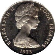 Cook Islands 50 Cents Elizabeth II 2nd portrait 1973 KM# 6.1 ELIZABETH II COOK ISLANDS 1973 coin obverse Cook Islands 50 Cents Elizabeth II 2nd portrait 1973 KM# 6.1 ELIZABETH II COOK ISLANDS 1973 coin obverse