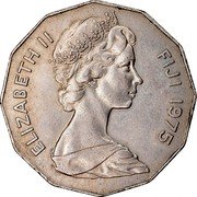 Fiji 50 Cents Takia 1975 KM# 36 ELIZABETH II FIJI 1976 coin obverse Fiji 50 Cents Takia 1975 KM# 36 ELIZABETH II FIJI 1976 coin obverse