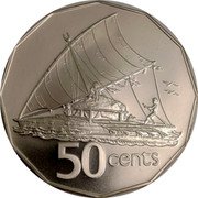 Fiji 50 Cents Takia 1976 Proof KM# 36a 50 CENTS coin reverse Fiji 50 Cents Takia 1976 Proof KM# 36a 50 CENTS coin reverse