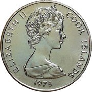 Cook Islands 50 Cents Elizabeth II FAO 1979 FM (M) KM# 6.3 ELIZABETH II COOK ISLANDS 1979 coin obverse Cook Islands 50 Cents Elizabeth II FAO 1979 FM (M) KM# 6.3 ELIZABETH II COOK ISLANDS 1979 coin obverse