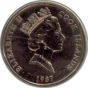 Cook Islands 50 Cents Elizabeth II 3rd portrait. Bonito Fish 1987 KM# 36 ELIZABETH II COOK ISLANDS RDM 1987 coin obverse Cook Islands 50 Cents Elizabeth II 3rd portrait. Bonito Fish 1987 KM# 36 ELIZABETH II COOK ISLANDS RDM 1987 coin obverse