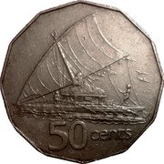 Fiji 50 Cents Takia 1987 KM# 54 50 CENTS coin reverse Fiji 50 Cents Takia 1987 KM# 54 50 CENTS coin reverse