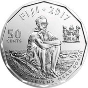 Fiji 50 Cents Rugby 7's Champions of the Olympics 2016 2017 KM# 528 FIJI 2017 50 CENTS BEN RYAN SEVENS HEAD COACH coin obverse Fiji 50 Cents Rugby 7's Champions of the Olympics 2016 2017 KM# 528 FIJI 2017 50 CENTS BEN RYAN SEVENS HEAD COACH coin obverse