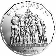 Fiji 50 Cents Rugby 7's Champions of the Olympics 2016 2017 KM# 528 FIJI RUGBY 7S GOLD OLYMPIANS coin reverse Fiji 50 Cents Rugby 7's Champions of the Olympics 2016 2017 KM# 528 FIJI RUGBY 7S GOLD OLYMPIANS coin reverse