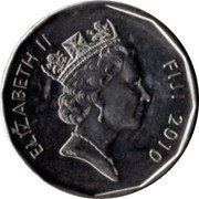 Fiji 50 Cents Takia 2010 KM# 122 ELIZABETH II FIJI 2009 RDM coin obverse Fiji 50 Cents Takia 2010 KM# 122 ELIZABETH II FIJI 2009 RDM coin obverse