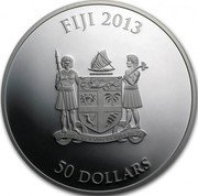 Fiji 50 Dollars Horus 2012 Proof KM# 364 50 DOLLARS FIJI 2013 REREVAKA NA KALOU KA DOKA NA TUI coin obverse Fiji 50 Dollars Horus 2012 Proof KM# 364 50 DOLLARS FIJI 2013 REREVAKA NA KALOU KA DOKA NA TUI coin obverse