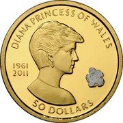 Fiji 50 Dollars Diana Princess of Wales 2011 Proof KM# 244 DIANA PRINCESS OF WALES 50 DOLLARS 1961 2011 coin reverse Fiji 50 Dollars Diana Princess of Wales 2011 Proof KM# 244 DIANA PRINCESS OF WALES 50 DOLLARS 1961 2011 coin reverse