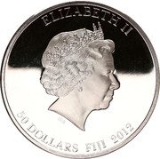 Fiji 50 Dollars Neferititi 2012 Proof KM# 229 ELIZABETH II IRB 50 DOLLARS FIJI 2012 coin obverse Fiji 50 Dollars Neferititi 2012 Proof KM# 229 ELIZABETH II IRB 50 DOLLARS FIJI 2012 coin obverse