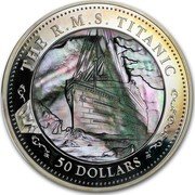 Fiji 50 Dollars Titanic 2012 Proof KM# 197 THE R.M.S. TITANIC 50 DOLLARS coin reverse Fiji 50 Dollars Titanic 2012 Proof KM# 197 THE R.M.S. TITANIC 50 DOLLARS coin reverse