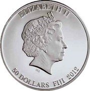 Fiji 50 Dollars Tutankhamun 2012 Proof KM# 228 ELIZABETH II 50 DOLLARS FIJI 2012 IRB coin obverse Fiji 50 Dollars Tutankhamun 2012 Proof KM# 228 ELIZABETH II 50 DOLLARS FIJI 2012 IRB coin obverse