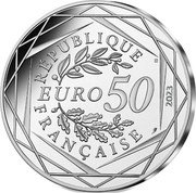 France 50 Euro (Mascot. Champions) RÉPUBLIQUE EURO 50 FRANÇAISE 2023 coin obverse