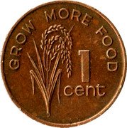 Fiji 1 Cent Food and Agriculture Organization 1977 KM# 39 GROW MORE FOOD 1 CENT coin reverse Fiji 1 Cent Food and Agriculture Organization 1977 KM# 39 GROW MORE FOOD 1 CENT coin reverse