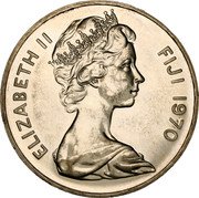 Fiji Dollar Independence of the Dominion of Fiji 1970 Proof KM# 33a ELIZABETH II FIJI 1970 coin obverse Fiji Dollar Independence of the Dominion of Fiji 1970 Proof KM# 33a ELIZABETH II FIJI 1970 coin obverse