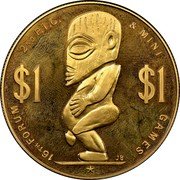 Cook Islands Dollar 16th Forum 2nd P.I.C. And Mini Games 1985 Proof KM# 30b JB 16 TH FORUM 2 ND P.I.C. & MINI GAMES $1$1 coin reverse Cook Islands Dollar 16th Forum 2nd P.I.C. And Mini Games 1985 Proof KM# 30b JB 16 TH FORUM 2 ND P.I.C. & MINI GAMES $1$1 coin reverse