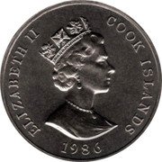 Cook Islands Dollar Elizabeth II Royal Wedding 1986 KM# 32 ELIZABETH II COOK ISLANDS RDM 1986 coin obverse Cook Islands Dollar Elizabeth II Royal Wedding 1986 KM# 32 ELIZABETH II COOK ISLANDS RDM 1986 coin obverse