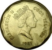 Cook Islands Dollar Elizabeth II 3rd portrait 1987 KM# 37 ELIZABETH II COOK ISLANDS RDM 1987 coin obverse Cook Islands Dollar Elizabeth II 3rd portrait 1987 KM# 37 ELIZABETH II COOK ISLANDS RDM 1987 coin obverse